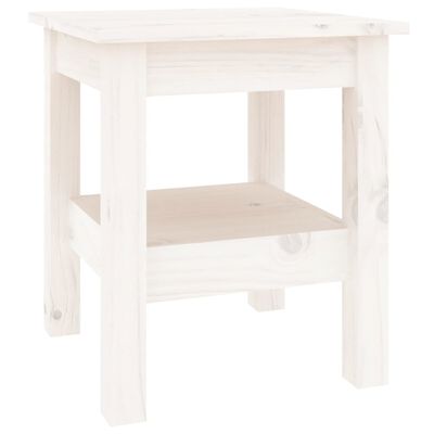 vidaXL Tavolino da Salotto Bianco 35x35x40 cm Legno Massello di Pino