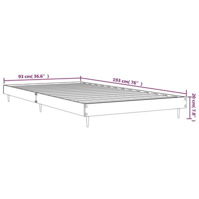 vidaXL Giroletto Grigio Sonoma 90x190 cm in Legno Multistrato