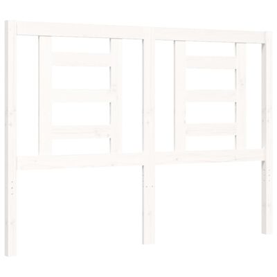 vidaXL Giroletto con Testiera Bianco Small Double Legno Massello