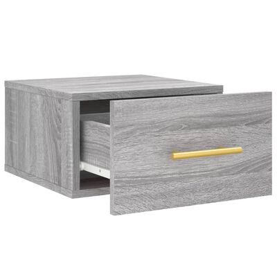 vidaXL Comodini a Muro 2 pz Grigio Sonoma 35x35x20 cm