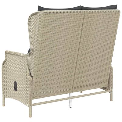 vidaXL Panca da Giardino 2 Posti con Cuscini Polyrattan Grigio Chiaro