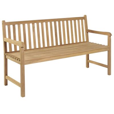 vidaXL Panca da Giardino con Cuscino Blu 150 cm in Legno di Teak