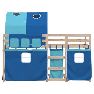 vidaXL Letto a Castello senza Materasso Blu 90x200cm Massello Pino