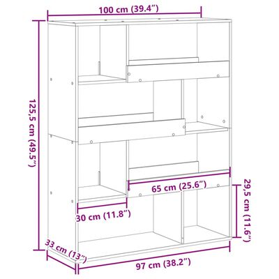 vidaXL Divisorio Stanza Bianco 100x33x125,5 cm in Truciolato