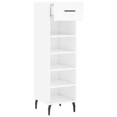 vidaXL Scarpiera Bianco Lucido 30x35x105 cm in Legno Multistrato