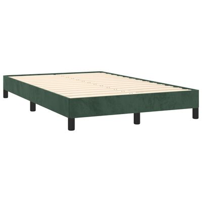 vidaXL Giroletto a Molle con Materasso Verde Scuro 120x190 cm Velluto