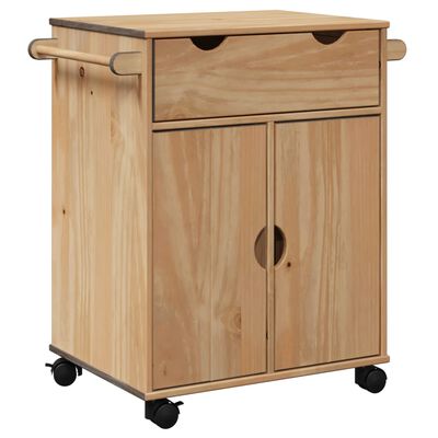 vidaXL Carrello da Cucina OTTA 59x45x80 cm in Legno Massello di Pino