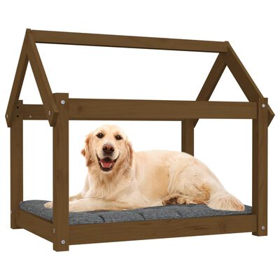 vidaXL Cuccia per Cani Ambra 81x60x70 cm in Legno Massello di Pino