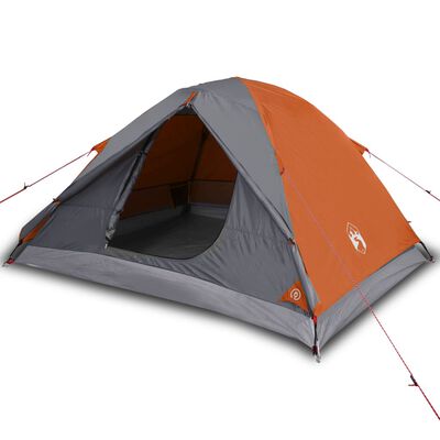 vidaXL Tenda da Campeggio a Cupola 3 Persone Arancione Impermeabile