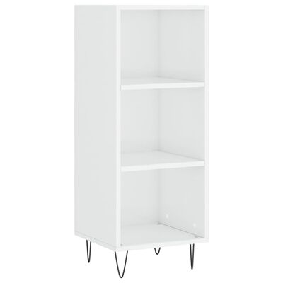 vidaXL Credenza 34,5x34x180 cm in Legno Multistrato Bianco Lucido