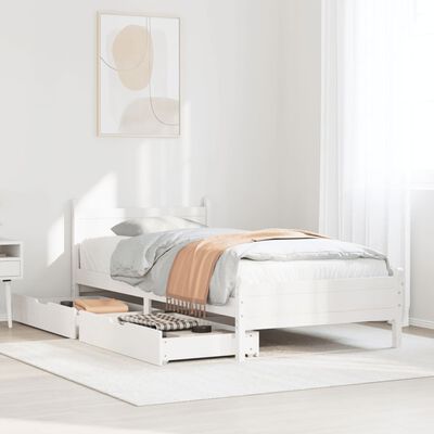 vidaXL Letto senza Materasso Bianco 90x200 cm Legno Massello di Pino