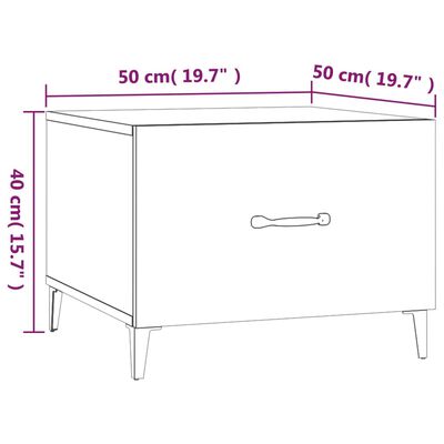 vidaXL Tavolini da Salotto Gambe in Metallo 2 pz Neri 50x50x40 cm