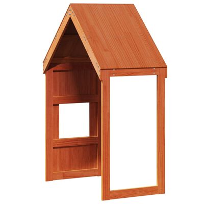 vidaXL Tetto Letto Bambini Marrone Cera 55x84x132 Legno Massello Pino