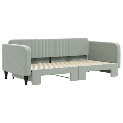 vidaXL Divano Letto con Letto Estraibile Grigio Chiaro 100x200 Velluto