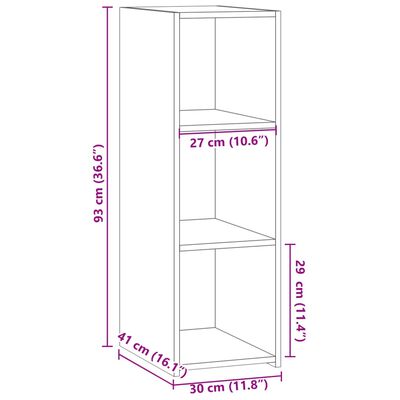 vidaXL Credenza Grigio Cemento 30x41x93 cm in Legno Multistrato