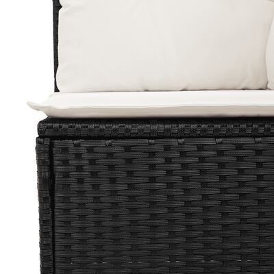 vidaXL Set Divani da Giardino con Cuscini 7pz Nero Polyrattan