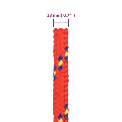 vidaXL Corda per barca Rossa 18 mm 100 m in Polipropilene