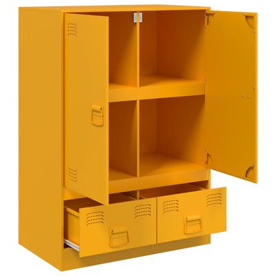 vidaXL Credenza Giallo Senape 67x39x95 cm in Acciaio