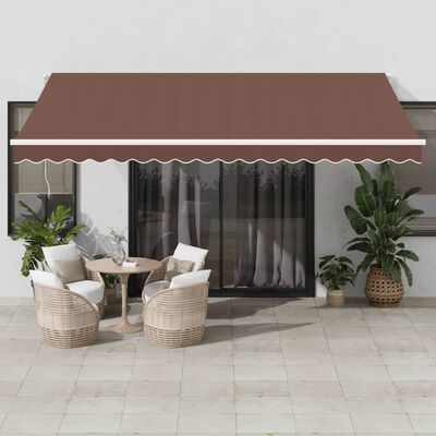 vidaXL Tenda Retrattile Manuale con LED 450x300 cm Marrone