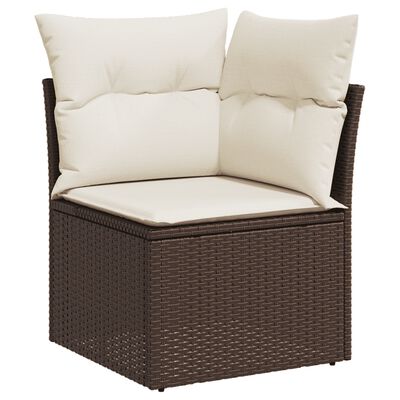 vidaXL Set Divani da Giardino 12 pz con Cuscini Marrone in Polyrattan