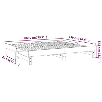 vidaXL Dormeuse Estraibile Ambra 2x(80x200) cm Legno Massello di Pino