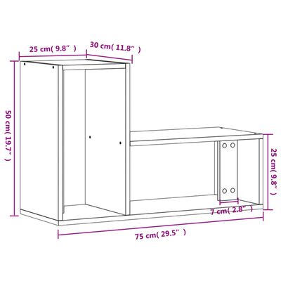 vidaXL Mobili TV 2 pz Rovere Sonoma 75x30x50 cm in Legno Multistrato