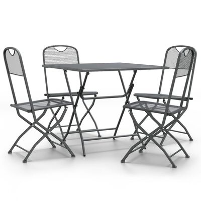 vidaXL Set da Pranzo per Giardino 5pz Rete Metallica Espansa Antracite