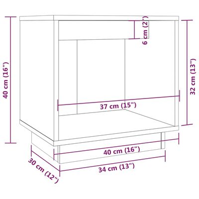 vidaXL Comodini 2 pz Ambra 40x30x40 cm in Legno Massello di Pino