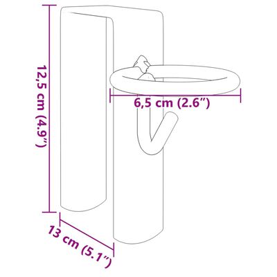 vidaXL Ganci per Secchio Portatili 3 pz Argento in Acciaio