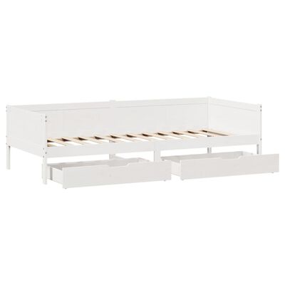 vidaXL Dormeuse con Cassetti Bianco 90x190 cm Legno Massello di Pino