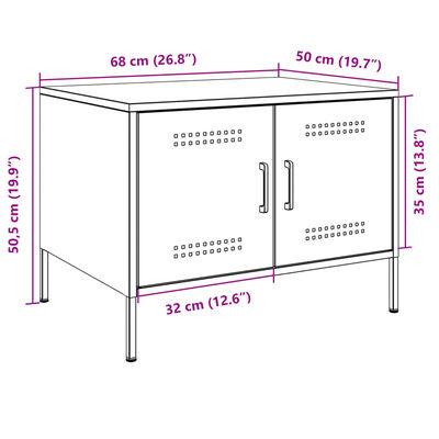 vidaXL Tavolino da Salotto Rosa 68x50x50,5 cm in Acciaio