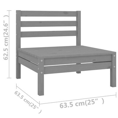 vidaXL Set Divani da Giardino 4 pz Grigio in Legno Massello di Pino