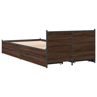 vidaXL Giroletto Cassetti Rovere Marrone 75x190 cm Legno Multistrato