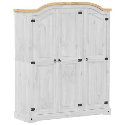 vidaXL Armadio Corona Bianco 151,5x52x186 cm in Legno Massello di Pino