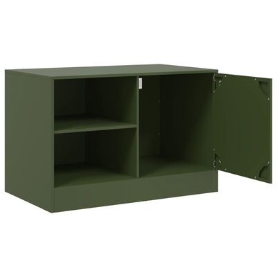 vidaXL Mobile TV Verde Oliva 67x39x44 cm in Acciaio