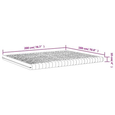 vidaXL Materasso in Schiuma Bianco 180x200 cm 7 Zone Durezza 20 ILD