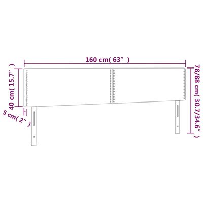 vidaXL Testiera a LED Grigio Scuro 160x5x78/88 cm in Velluto