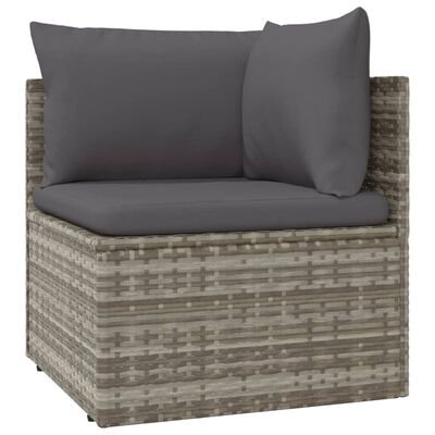 vidaXL Set Divani da Giardino 13 pz con Cuscini in Polyrattan Grigio