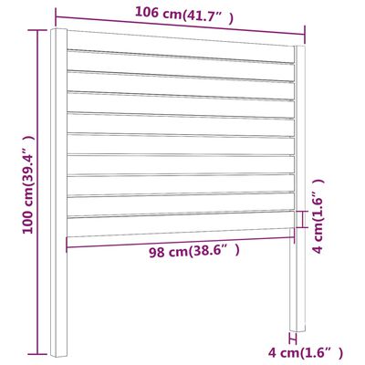 vidaXL Testiera per Letto ambra 106x4x100 cm in Legno Massello di Pino