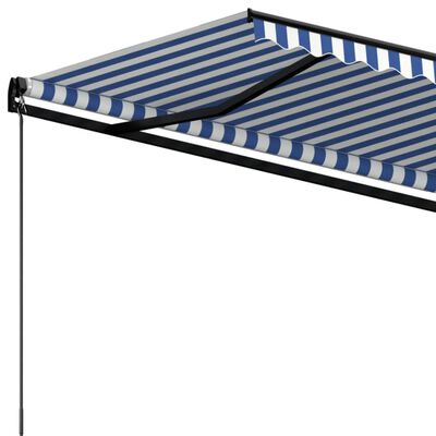 vidaXL Tenda da Sole Retrattile Manuale 500x350 cm Blu e Bianca