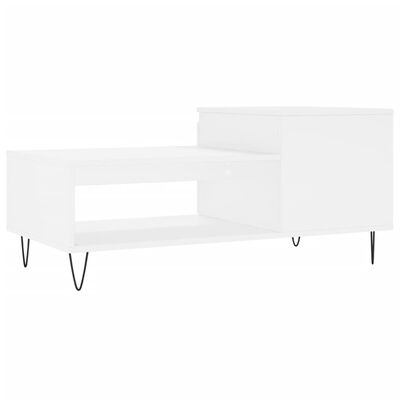 vidaXL Tavolino da Salotto Bianco 100x50x45 cm in Legno Multistrato