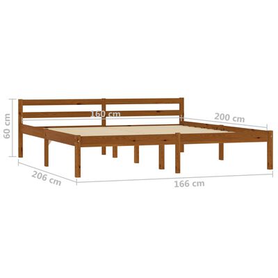 vidaXL Giroletto senza Materaso Ambrato in Legno di Pino 160x200 cm