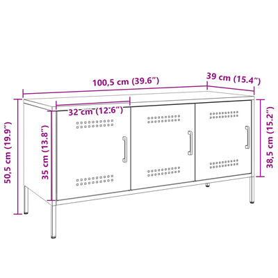 vidaXL Mobile TV Rosa 100,5x39x50,5 cm in Acciaio