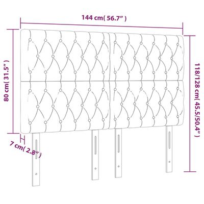 vidaXL Testiere 4 pz Blu 72x7x78/88 cm in Tessuto