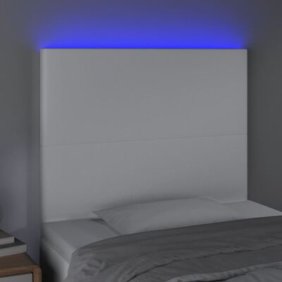 vidaXL Testiera a LED Bianco 100x5x118/128 cm in Similpelle