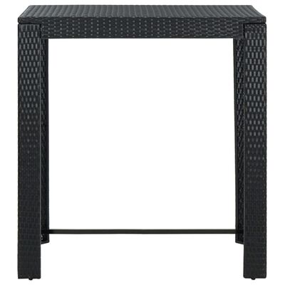 vidaXL Set Bar da Giardino 7 pz con Cuscini in Polyrattan Nero