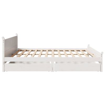 vidaXL Letto senza Materasso Bianco 180x200 cm Legno Massello di Pino