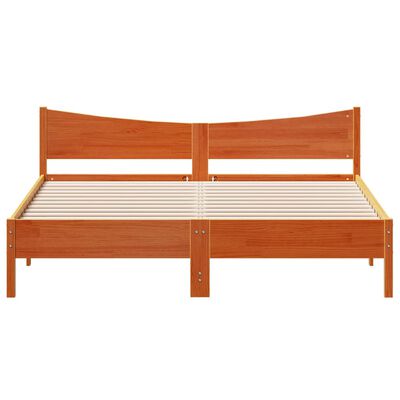 vidaXL Giroletto senza Materasso Marrone Cera 200x200 cm Legno di Pino