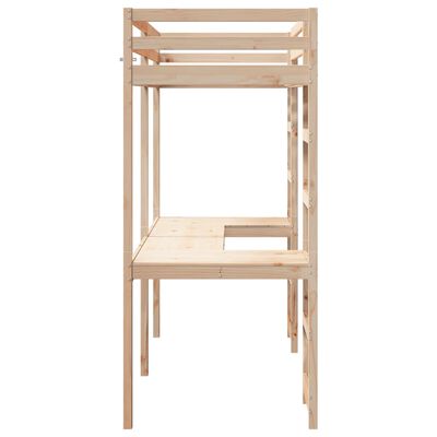 vidaXL Giroletto Soppalco senza Materasso 75x190cm Legno Massello Pino