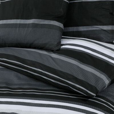 vidaXL Set Copripiumino Nero e Bianco 200x200 cm in Cotone